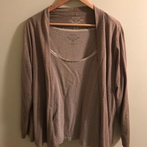 Sonoma taupe cardigan and tank top set